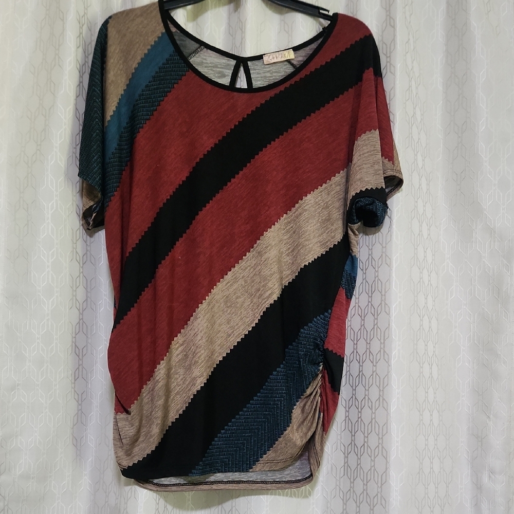 Lavish Striped Short Sleeve Women's Top